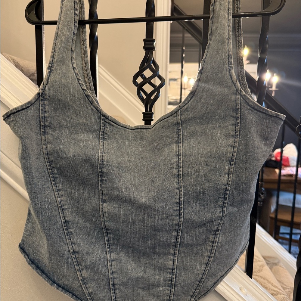 SHEIN Denim Crop Top